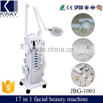 17 in 1 Hot Sell Multifunction diamond microdermabrasion Skin Scrubber Care Facial Beauty Machine with CE