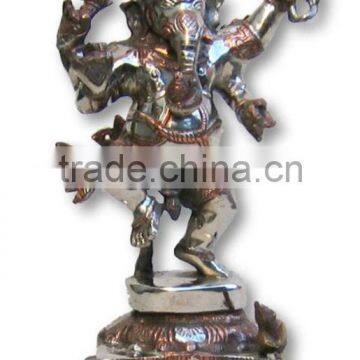 Antique Brass Ganesh Religious Statue India