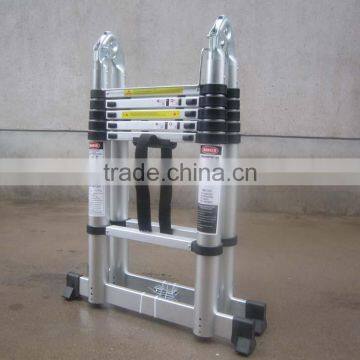 SGS EN131-6 3.8M Aluminum Telescopic Ladder With Finger Gap