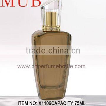50ml fancy oval shape women perfume empty glass bottle with crystal cap and pump sprayer