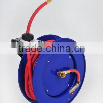 Metal material air hose reel with 15m rubber air hose