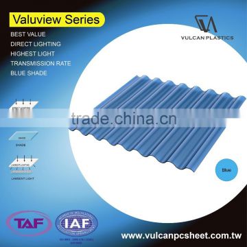 Plastic Polycarbonate Solid/ Corrugated Sheets (Valuview Blue series)