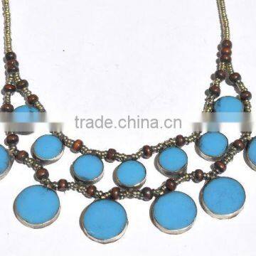 Ethnic Tribal kuchi afghan silver tourquoise neckleces Jewelry Kuchi nomads