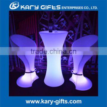Home Furniture Round Shape Pe Plastic Led Poker Dining Table Designs Set photo-3