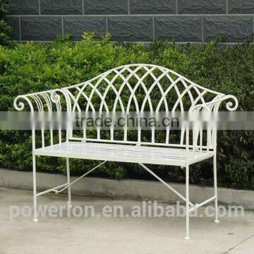 Gothic Style Folding Metal Garden Bench Shabby Chic