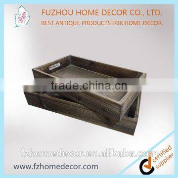 Unfinished wooden trays can under custom request