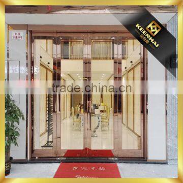 Golden Color Commercial Glass Door Stainless Steel Sliding Door