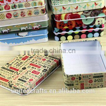 New Small Storage Jars Rectangular Iron Tin Gift Jewelry Holder Storage Box 1Pcs