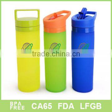 Custom colourful color silione water bottle for soda drinking