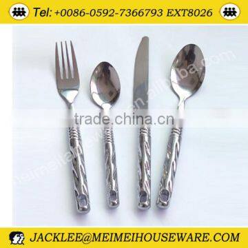 Stainless steel flatware with chrome handle