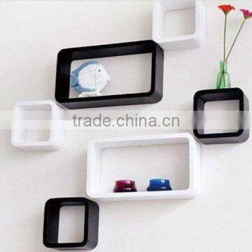 MDF decorative cube wall shelf