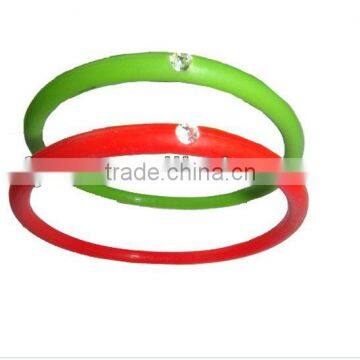 fashion silicone rubber bracelet with diamond