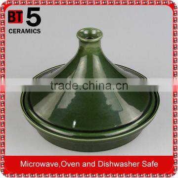 10" dinnerware ceramic tagine pot in color green