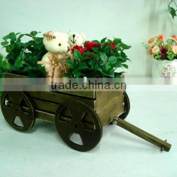 Mini wooden cart for flowers and plants