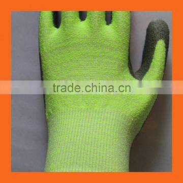 EN 388 4543 Hi VIZ Green UHMWPE Liner PU Coating Cut Resistant Gloves,Cool Breathable Garden Gloves photo-5