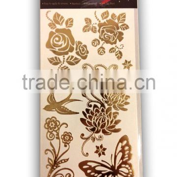 Foil Tattoo Fashion Sticker, Temporary tattoos Sticker. Easy to apply & remove, Nontoxic, Waterproof, Lasts for days sticker