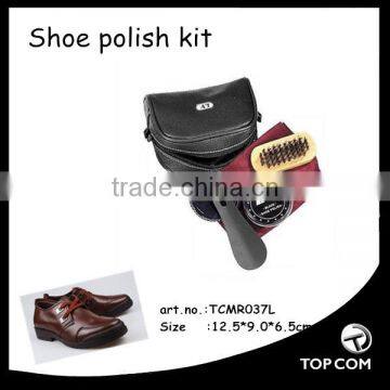 PU Leather Case Promotional Shoe Polish Set Travel Shoe Care Kit photo-3