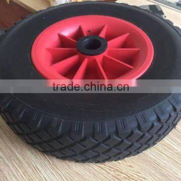 Plastic rim PU foam trolley wheel 4.10/3.50-4