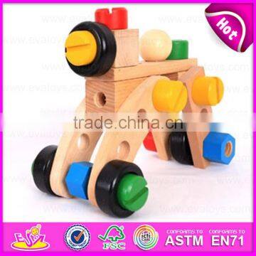 2015 Funny Play Wooden Montessori DIY Screws Toy,Wooden Kids Toy Screw Nut Combination,Wholesale Cheap Wooden Screws Toy W03C012 photo-4