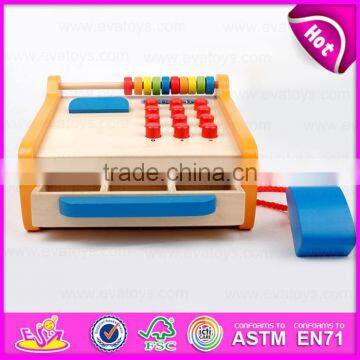 2017 New Design Pretend Play Toy Wooden Kids Cash Register for Sale W10A065 photo-4