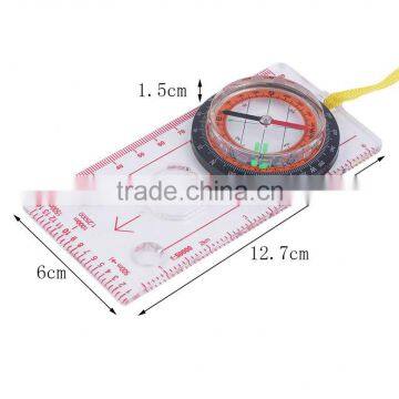 2016 Portable Plastic Baseplate Ruler Compass Map Scale Scouts Outdoor Camping Hiking Travel Compass Navigation Tool photo-2