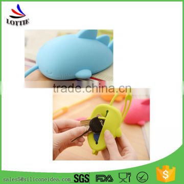 Promotional Portable silicone key holder bag Flexible Silicone Key Bag and Card Case