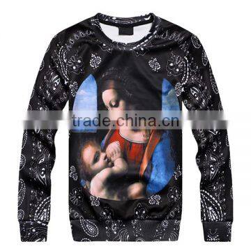 2015 Low MOQ custuom full 3d printing sweatshirt all over print sweatshirt