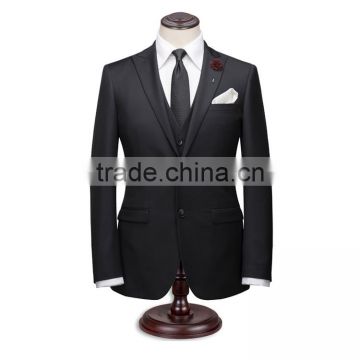 2016 new arrival designer suits for men 3 piece suit black wedding pant coats