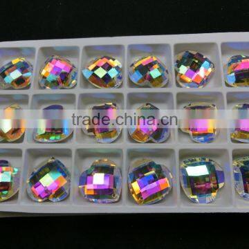 Heart Shape Crystal Glass Bead for Belt Decoration ab Color photo-2