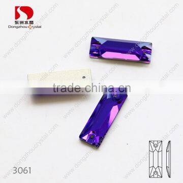 Dongzhou Purple 277 Rectangle Flat Back Sew on k5 Crystal Stones photo-2