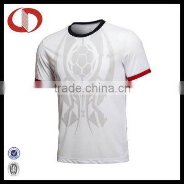 High quality white custom print and logo soccer jersey