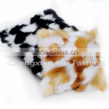 CX-D-33E Real Fox Fur Decorative Throw Pillow Case Plain Cushion Pillow Cover photo-5