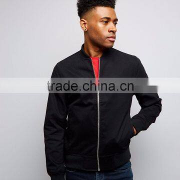 Sports Clothes Black Cotton Bomber Jacket Side Pockets With Lining Sport Jacket Teaming With A Red Tee photo-6