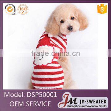 Fashion cute pet knitted sweater red stripe Poodle winter Christmas dog clothes
