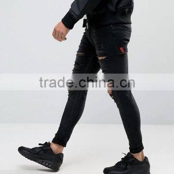 100%Cotton Men Heavy Destruction In Knee Pocket Denim Jean Pants For Men's Jean Wear photo-2
