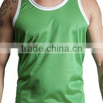 Custom Mens Polyester Mesh Sport Gym Tank Top photo-3