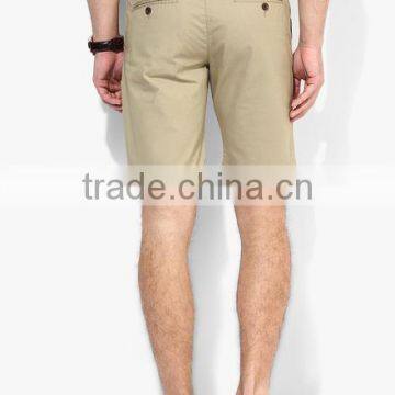 Mens Summer Khaki Office Stylish Woven Fashion Design Shorts photo-2