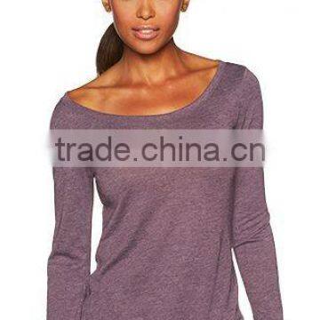 Next Level Apparel Ladies' Tri-Blend Long Sleeve Scoop Tee - Made From Polyester, Cotton and Rayon Jersey. Comes With Your Logo. photo-2