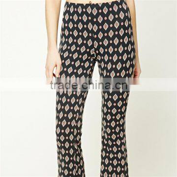 Factory Price Gypsy Print Spandex Ornate Flare Dressy Stretch Pants photo-6