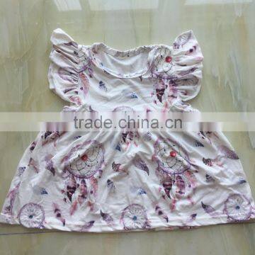 WY-672 Kids Printed Top Stock Milk Silk Top for Girls Pakistani Frocks Yiwu China Ruffle Clothes photo-2