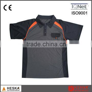 Summer Polyester Elastane Polo Work s Orange Work Shirt photo-1