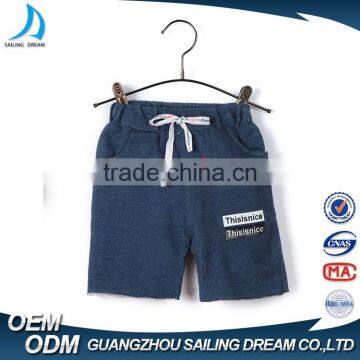 2017 Apparel factory summer clothing new model jeans pants short printed jeans for kid