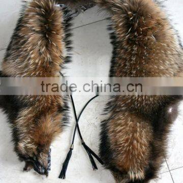 Top Quality 100% Real Natural Raccoon Fur Collar For Women Apparel Accessories