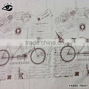 Wholesale Linen Fabric bicycle Pattern fabric for household