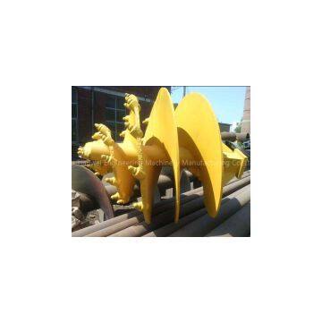 Double start double flight rock conical auger for drilling rig