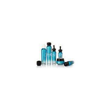 Ocean Blue Unique Shape Glass Cosmetic Jars With Beautiful Caps 30g 50g