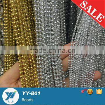 round beads, golden color, silver color garment beads