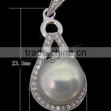 pearl sterling silver pendants with cz