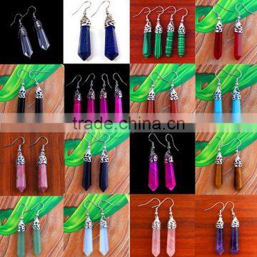 pendulum shape big Gemstone Drop Earring