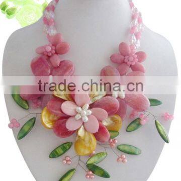 Specially Designed for Bride!!! Your Beauty Jewelry Necklace With Mixed Colored Shell Flower photo-2